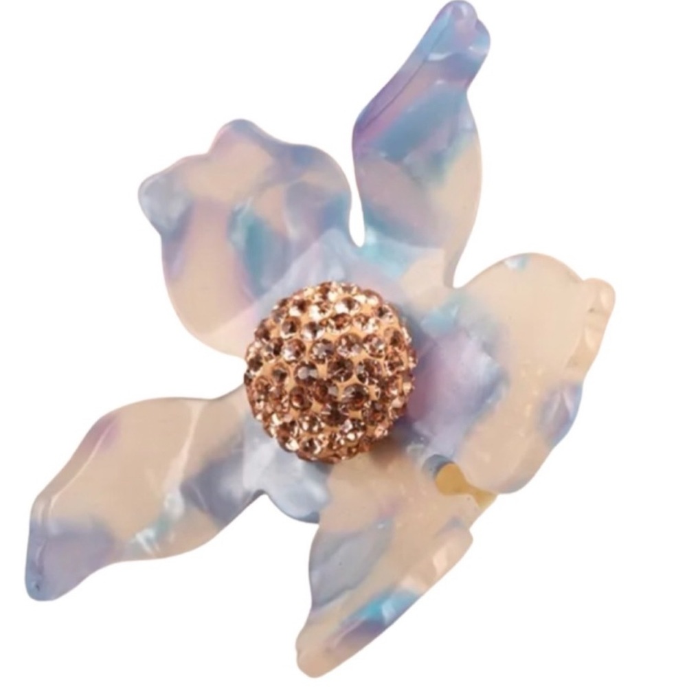 LELE sadoughi large flower crystal Ring
